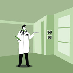flat vector illustration of a doctor