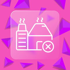 Factory line icon. Nature, forest, greenery, life, beauty, relaxation, air, harmony. Glassmorphism style. Vector line icon for business and advertising