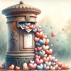 Mailbox, heart, vintage, retro, nostalgic, love letters