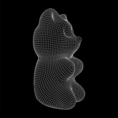 Gummy bear. Jelly fruit candy