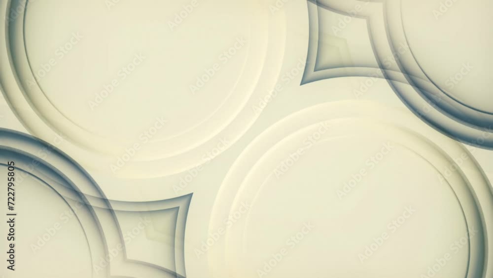 Poster White background with pattern of circles. 3d rendering loop animation 4K