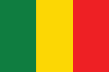 Flags of Mali. Flat element design. National Flag. White isolated background  - obrazy, fototapety, plakaty