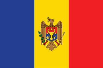 Flags of Moldova. Flat element design. National Flag. White isolated background