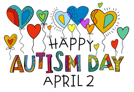 Autism awareness day. Autistic spectrum disorder landscape poster.