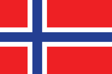 Flags of Norway. Flat element design. National Flag. White isolated background 

