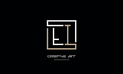 EI, IE, E, I abstract letters logo monogram