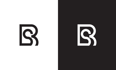 BS logo, monogram unique logo, black and white logo, premium elegant logo, letter BS Vector © fsyah_design