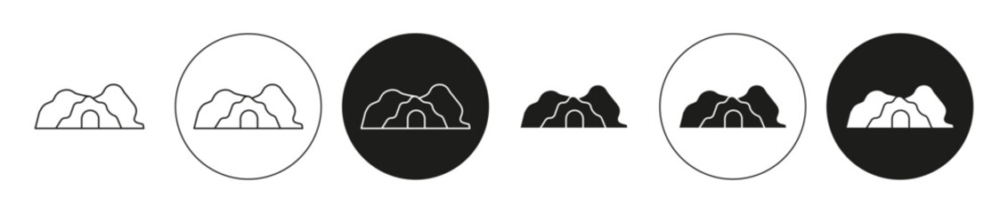 cave linear thin line icon graphics. cave vector set use for web ui or app