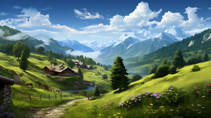 Fototapeta premium alpine landscape