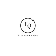  Initial EQ letter management label trendy elegant monogram company
