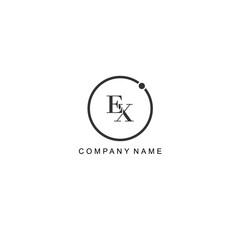  Initial EX letter management label trendy elegant monogram company