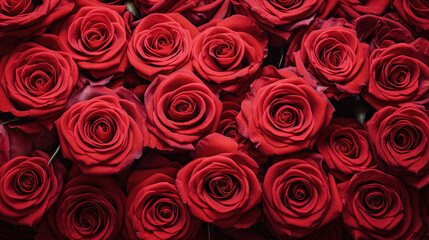 Valentine day red roses background. Created with Ai