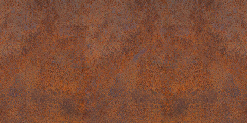 Panoramic grunge rusted metal texture, rust and oxidized metal background. Old metal iron panel.	