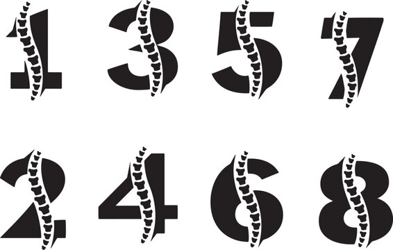 Chiropractic Health Logo Numbers Vector