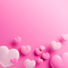 Various heart shapes to convey love with your heart for a happy Valentine's Day. 3d rendering.