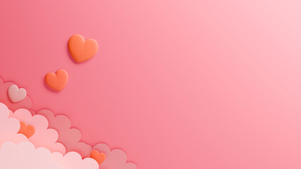 Various heart shapes to convey love with your heart for a happy Valentine's Day. 3d rendering.