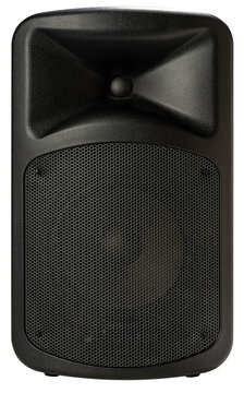 Portable speaker stage isolated on white background, Electric Portable speaker stage with amplifier speaker design on white PNG File.