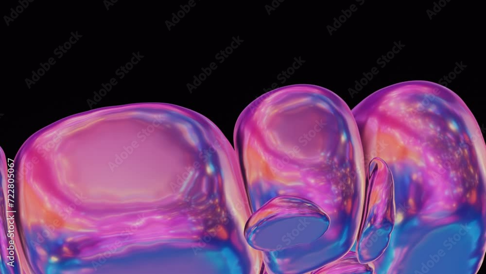 Aufkleber 3D holographic spheres inflating, creating a mesmerizing and futuristic visual effect.