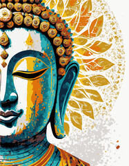 Lord Gautam Buddha Abstract Artwork