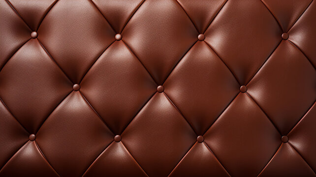 brown leather diamond tufted upholstery