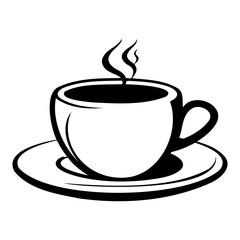 Obraz premium coffee cup icon illustration, coffee cup silhouette logo svg vector