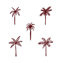 vector icon of four coconut tree shapes