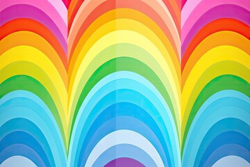Retro Rainbow Abstract Background, Vintage 70s Rain Bow Arch Pattern, Gay Symbol Banner, AI - obrazy, fototapety, plakaty