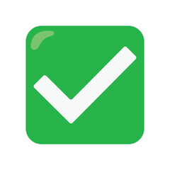 Check Mark Button vector icon. Isolated check tick mark emoji sign design.
