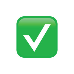 Check Mark Button vector icon. Isolated check tick mark emoji sign design.