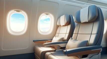 plane, interior, seat, window, aisle, passengers, overhead, lights, seats, cabin, tray, recline, legroom