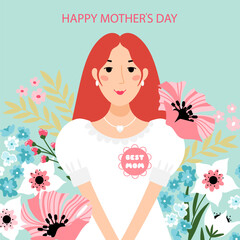 Mother's day card with woman