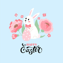 Easter design with cute rabbit