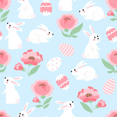 Decorative easter background with rabbits