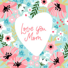 Floral Happy Mother's Day card