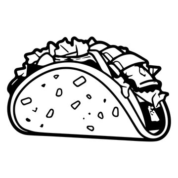 taco icon illustration, taco silhouette logo svg vector