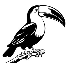 Fototapeta premium toucan bird icon illustration, toucan bird silhouette logo svg vector