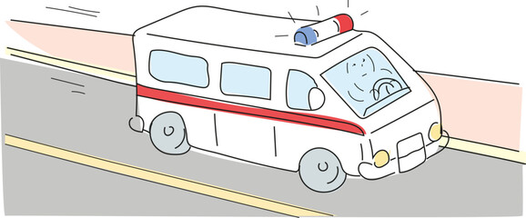 Ambulance vehicle that quickly transports patients to the hospital. Ambulance with hooter. © ribella