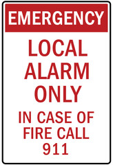 Fototapeta premium Call 911 emergency sign