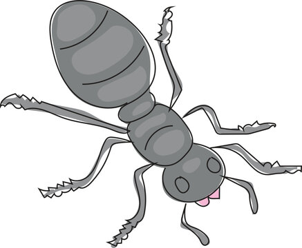 Drawing of a black ant.
