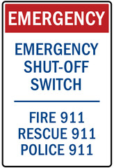 Call 911 emergency sign
