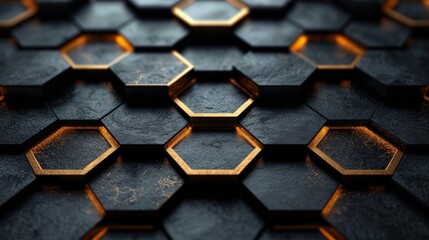 Modern Abstract Black and Gold Geometric Background in the Style of Layered Geometry - Black and Gold Lightbox Engraved Line Work Recycled Isometric Wallpaper created with Generative AI Technology