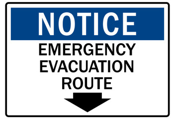 Emergency evacuation road sign