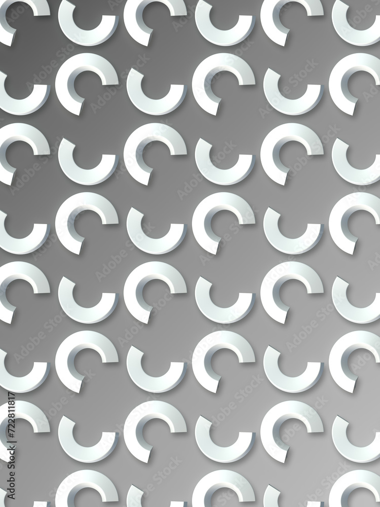 Poster A pattern of white circles arranged in a visually appealing way. 3d rendering digital illustration