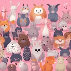 pattern with animals cute background 