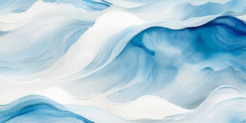 Fototapeta premium abstract soft blue and white abstract water color ocean wave texture background. Banner Graphic Resource as background for ocean wave and water wave abstract graphics 