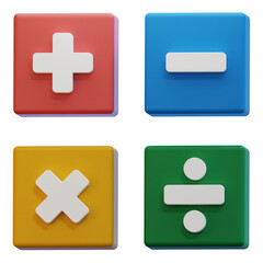 Obraz premium math symbol 3d illustration