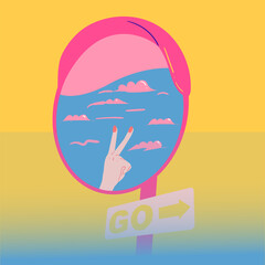 street mirror vector