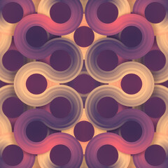 A colorful abstract painting with a layered pattern of circles. 3d rendering digital illustration