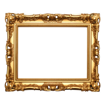 Gold frame royalty free stock photo by , in the style of , on transparency background PNG