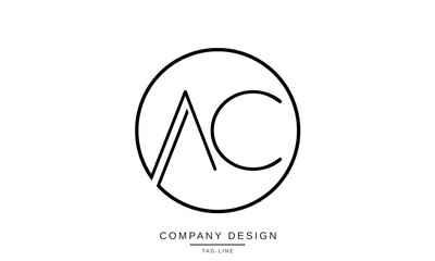 AC, CA, Abstract Letters Logo Monogram